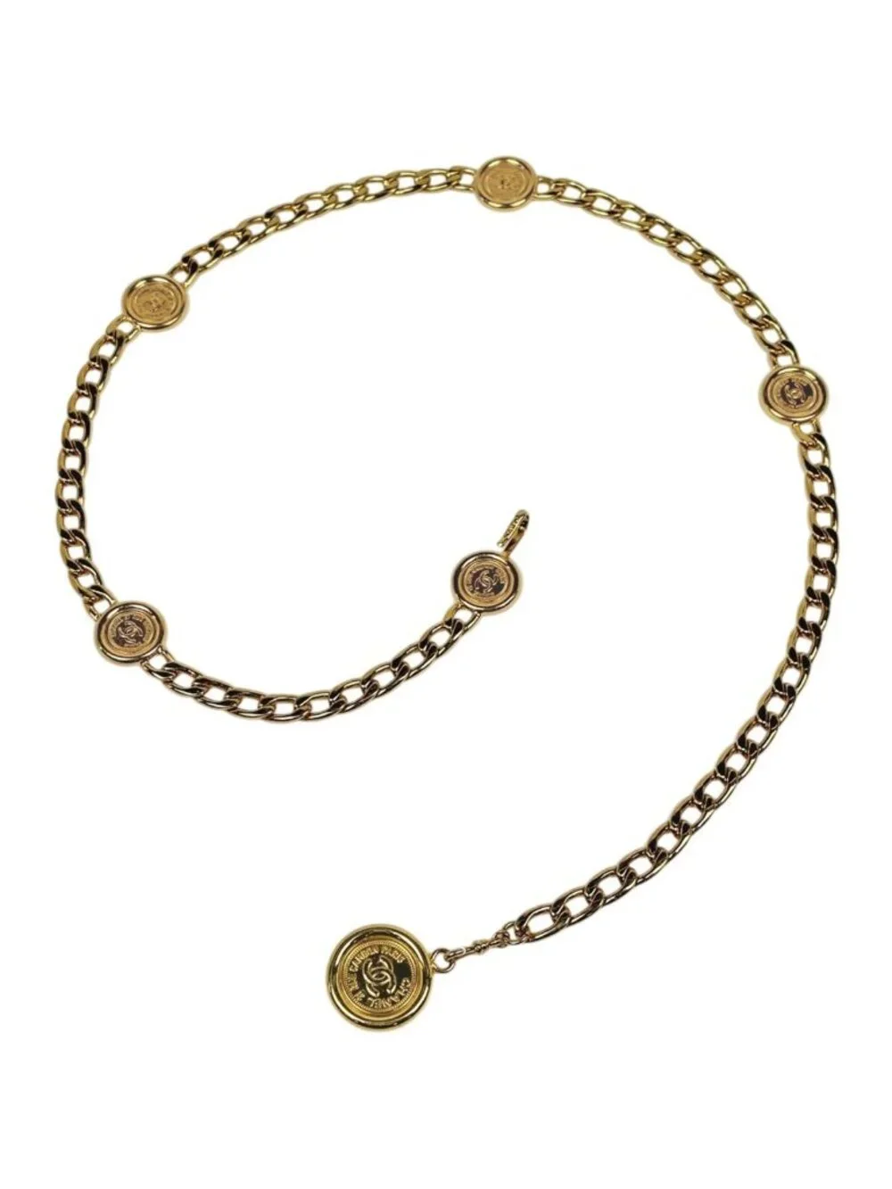 Chanel CC Logo Chain Belt 94 Gold Plated